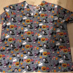 Halloween scrub top